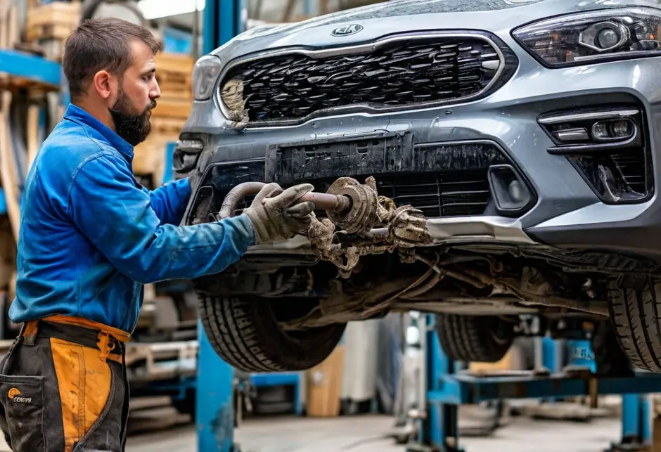 Снятие и установка переднего нижнего рычага Kia Sorento